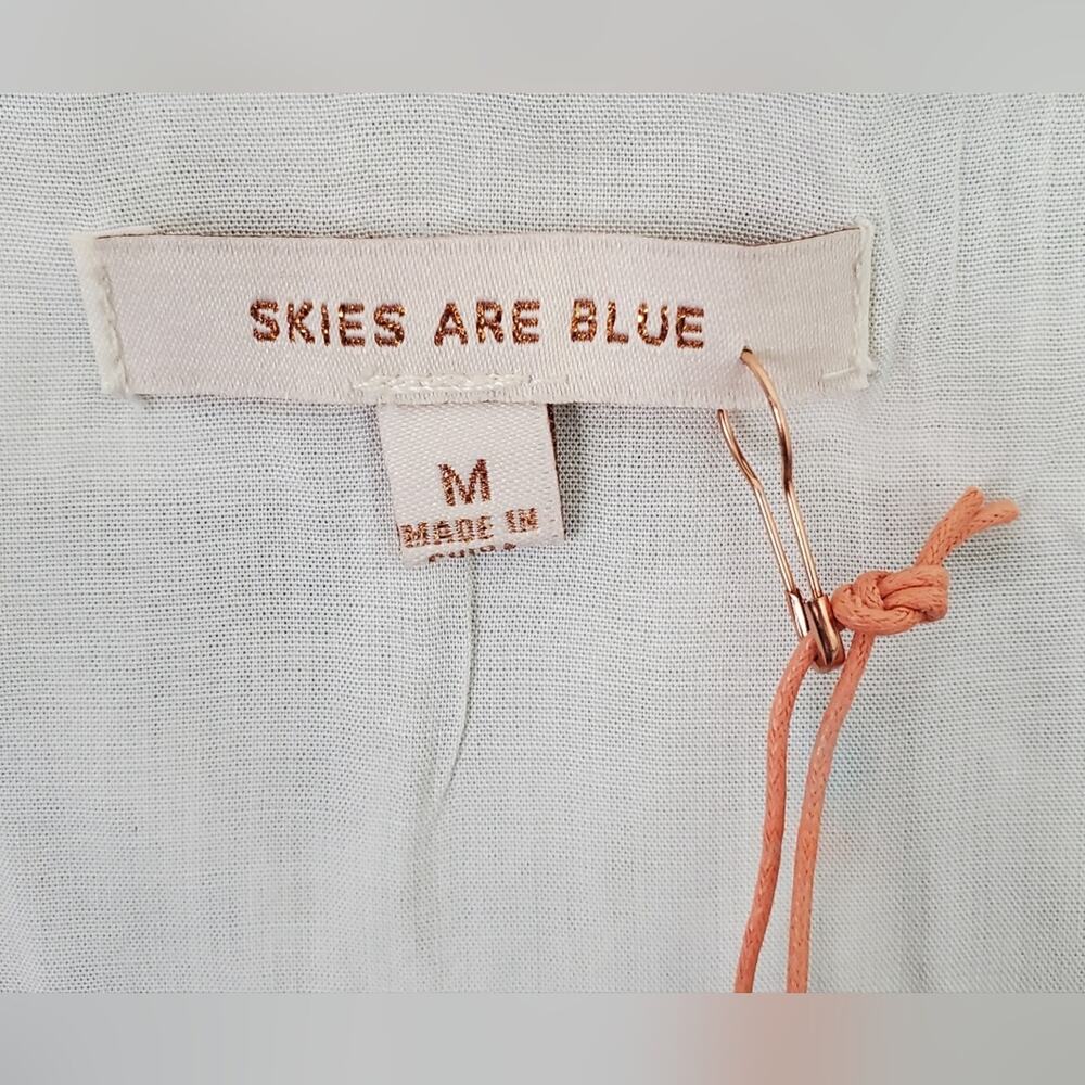 Skies are Blue Tank Top Multi-Colored Botanical Print Scalloped Neckline Size M - Picture 5 of 10